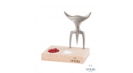 Coffret Fourchette brossée ou brute + socle hêtre // Tridens